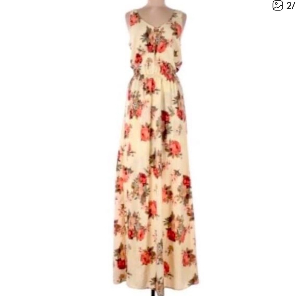 Show Me Your MuMu Kids Maxi Dress in Cream and Red Floral
